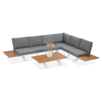 Záhradný roh SORRENTO WOOD biely