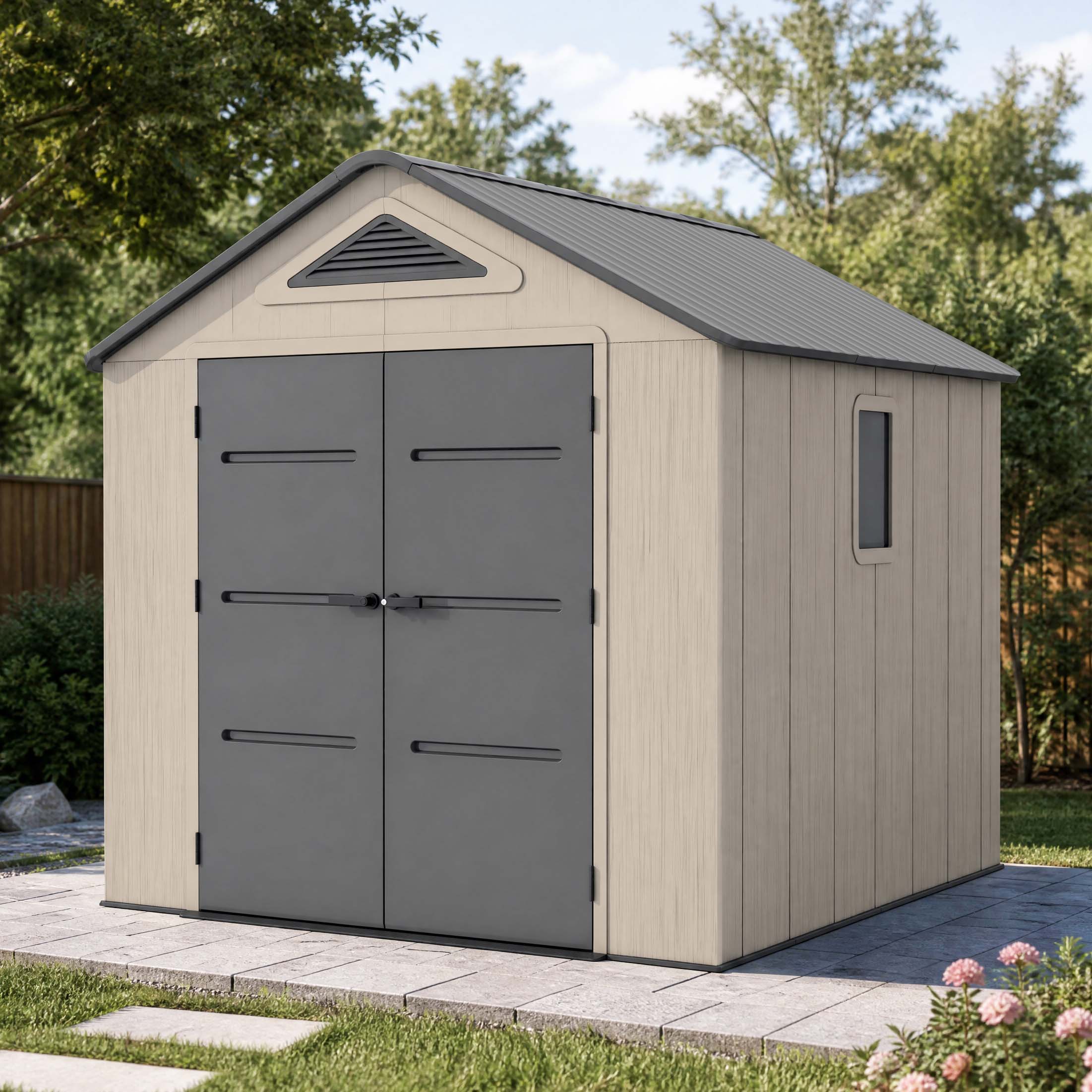 Záhradný domček EVEREST 8x8 Cold Grey - HARDMAISTER