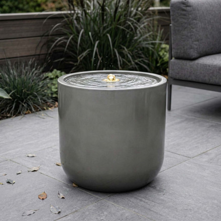 Dekoratívna záhradná fontána LUMINA LED 36x35 cm Stone Grey - MoodMe