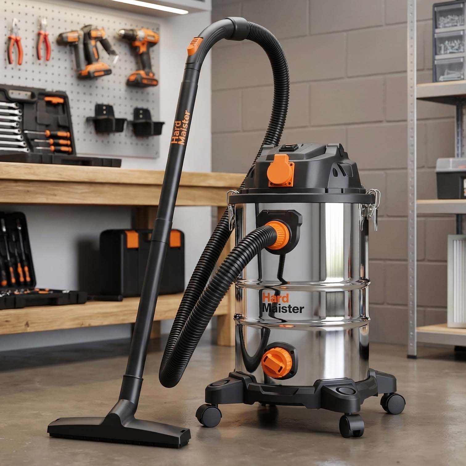 Výkonný 1300-wattový dielenský vysávač na mokré a suché vysávanie - HardMaister
