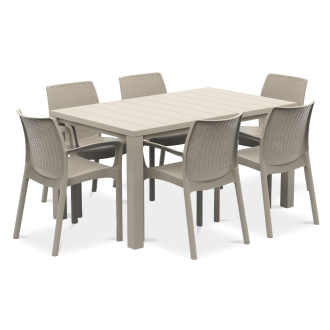Záhradný jedálenský set BALI/JULIE 6+1 Capuccino - Keter