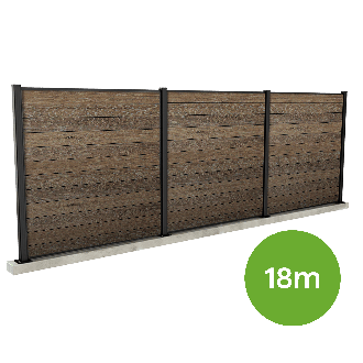 Kompozitný plot 18 m Keter Walnut na upevnenie na tvrdý povrch s grafikou s cechami produktu
