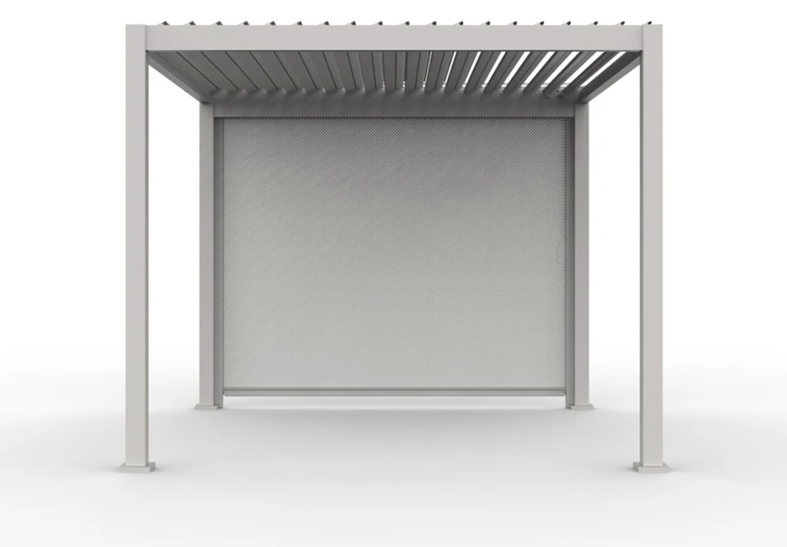 Prémiová biela 4m spúšťacia roleta do pergoly - Gutroof 