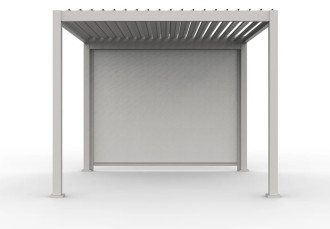 Prémiová biela 4m spúšťacia roleta do pergoly - Gutroof