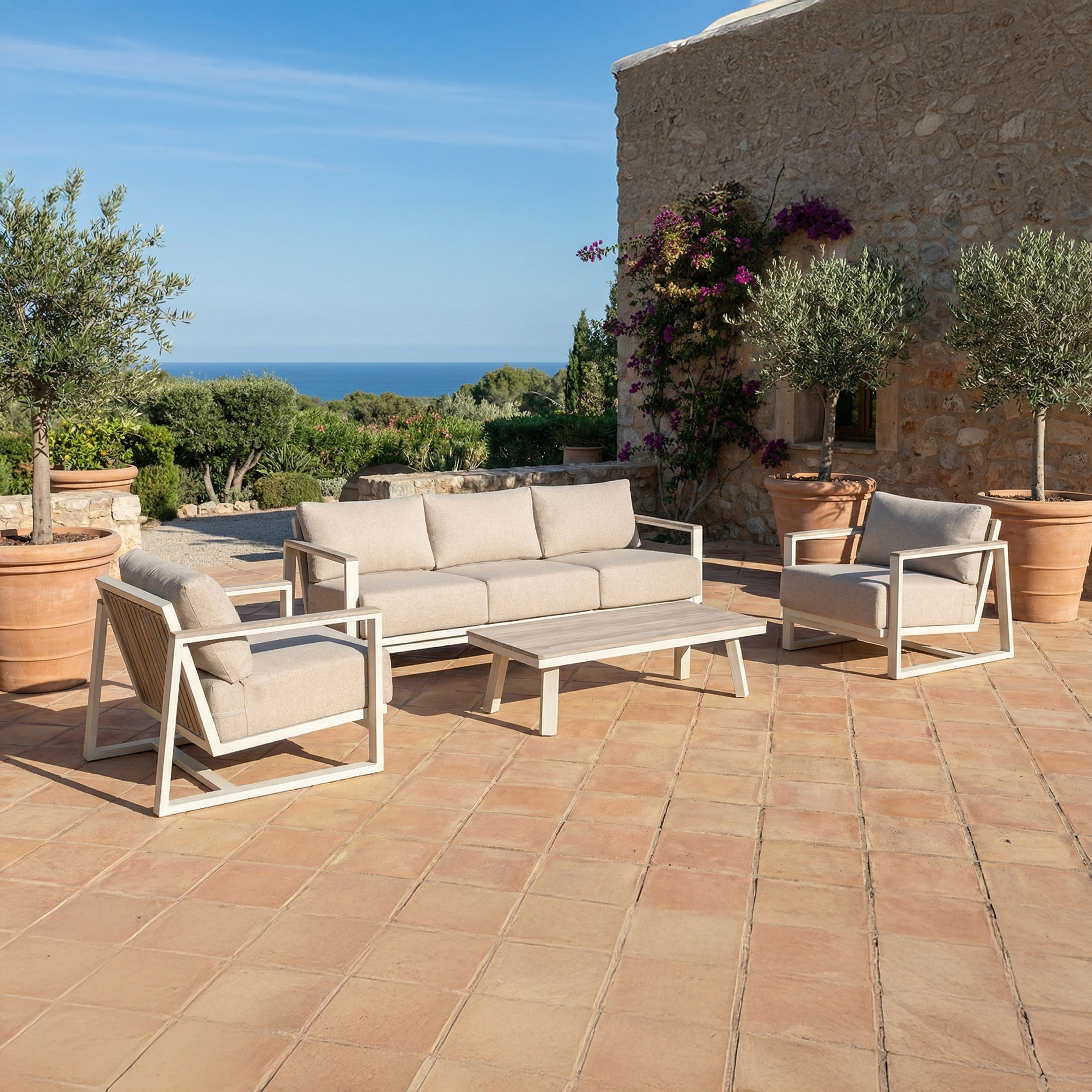 Záhradný set z hliníka EVORA CAFFE Beige - FURRORE