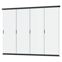 Posuvný sklenený panel pre pergolu ELEGANCE/DELUXE/FUSION 4m v antracitovom ráme so štyrmi posuvnými krídlami