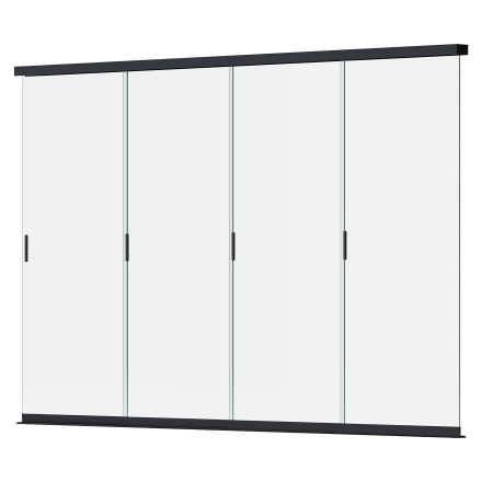 Posuvný sklenený panel pre pergolu ELEGANCE/DELUXE/FUSION 4m Antracit - Gutroof