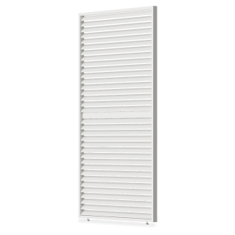 Biely lamelový panel s horizontálnym polohovaním pre pergoly ELEGANCE/DELUXE/FUSION 1.3 m Gutroof v pohľade z boku