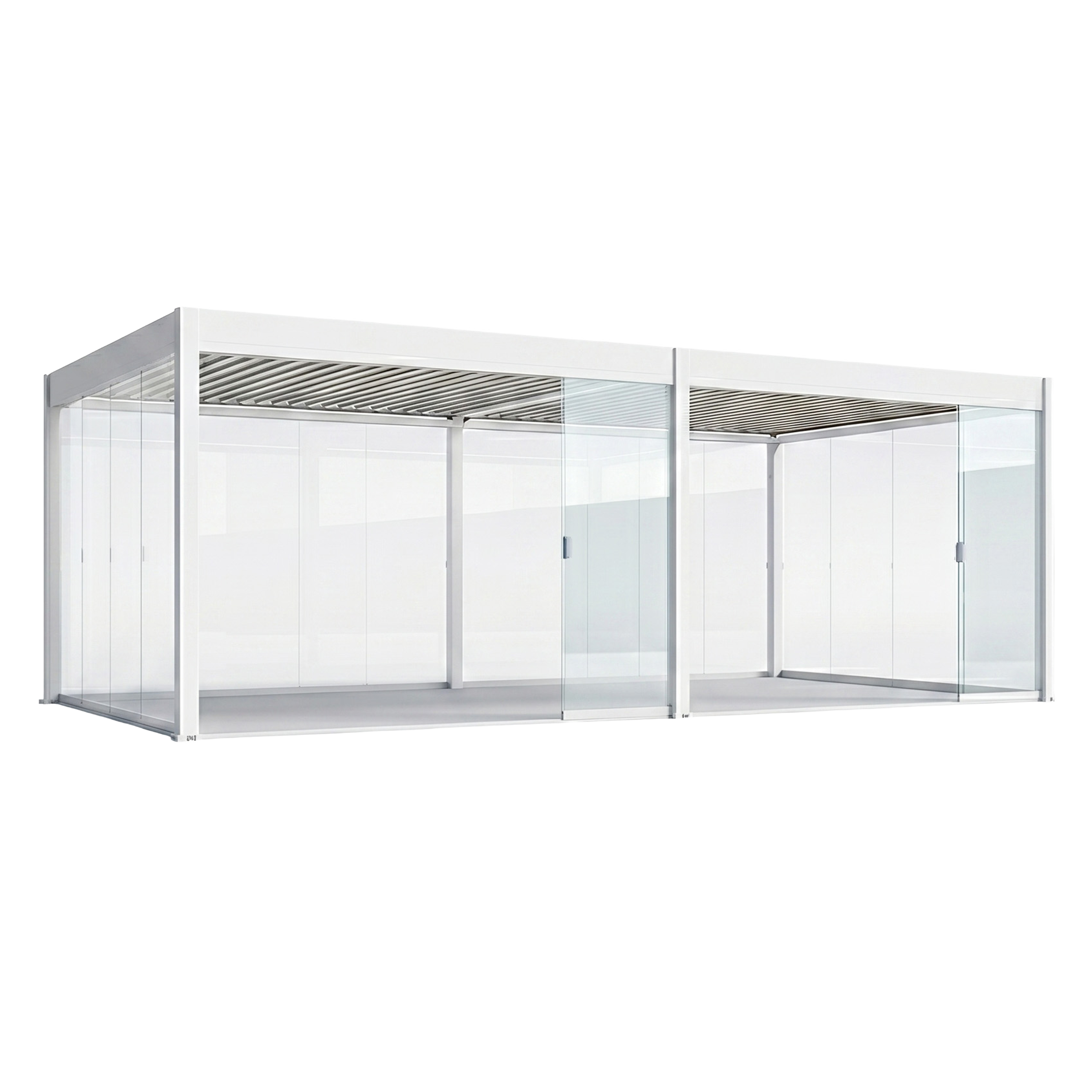 Sklenený posuvný panel na pergolu ELEGANCE/DELUXE/FUSION 3.6m White - Gutroof