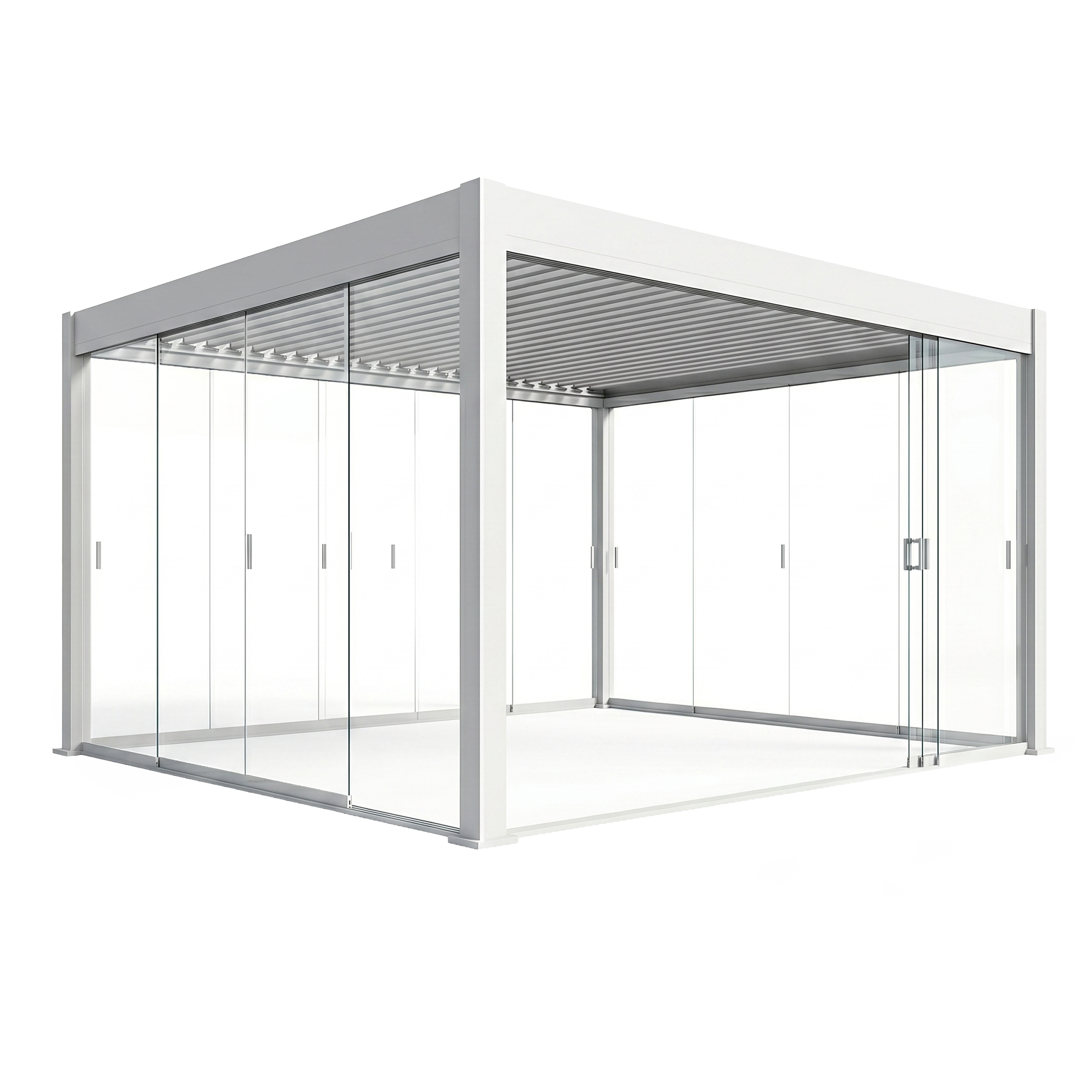 Posuvný sklenený panel k pergole ELEGANCE/DELUXE/FUSION 4m White - Gutroof