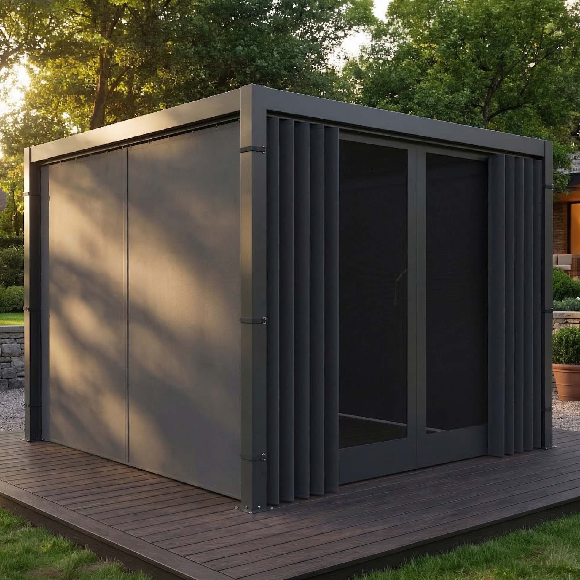 Sada 4 bočných závesov s moskytiérou k pergole PRIMARY 3x3 Anthracite - GUTROOF