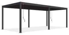 Hliníková pergola Gutroof DELUXE 3,6x7,2 m antracitovej farby s otočnými lamelami a kľukami na ovládanie strechy
