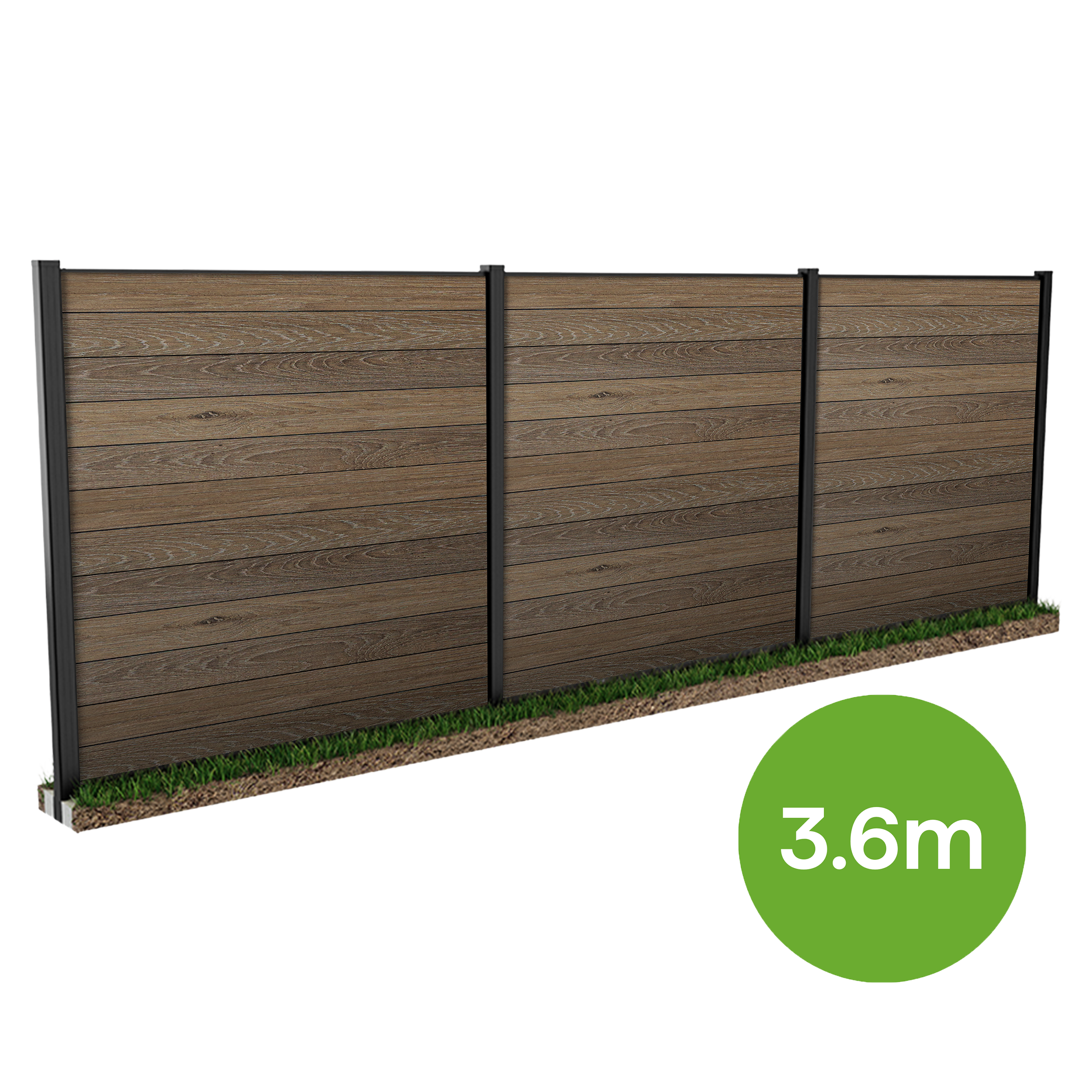 Modulárny plot 3,6 m na zapichnutie do zeme Walnut – Keter