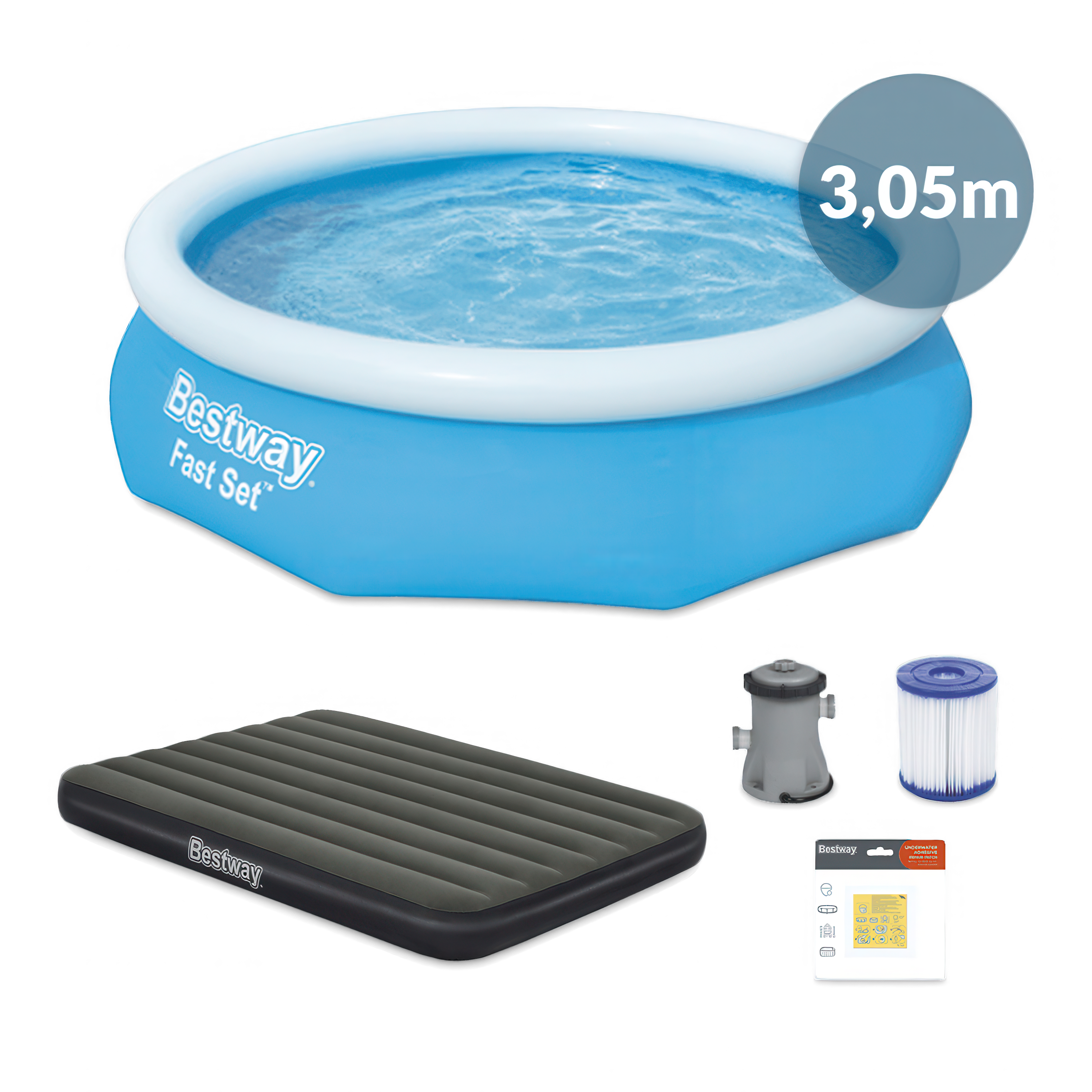 Súprava záhradného bazéna Poolside Delight, 5 prvkov, 3,05mx76cm - BESTWAY