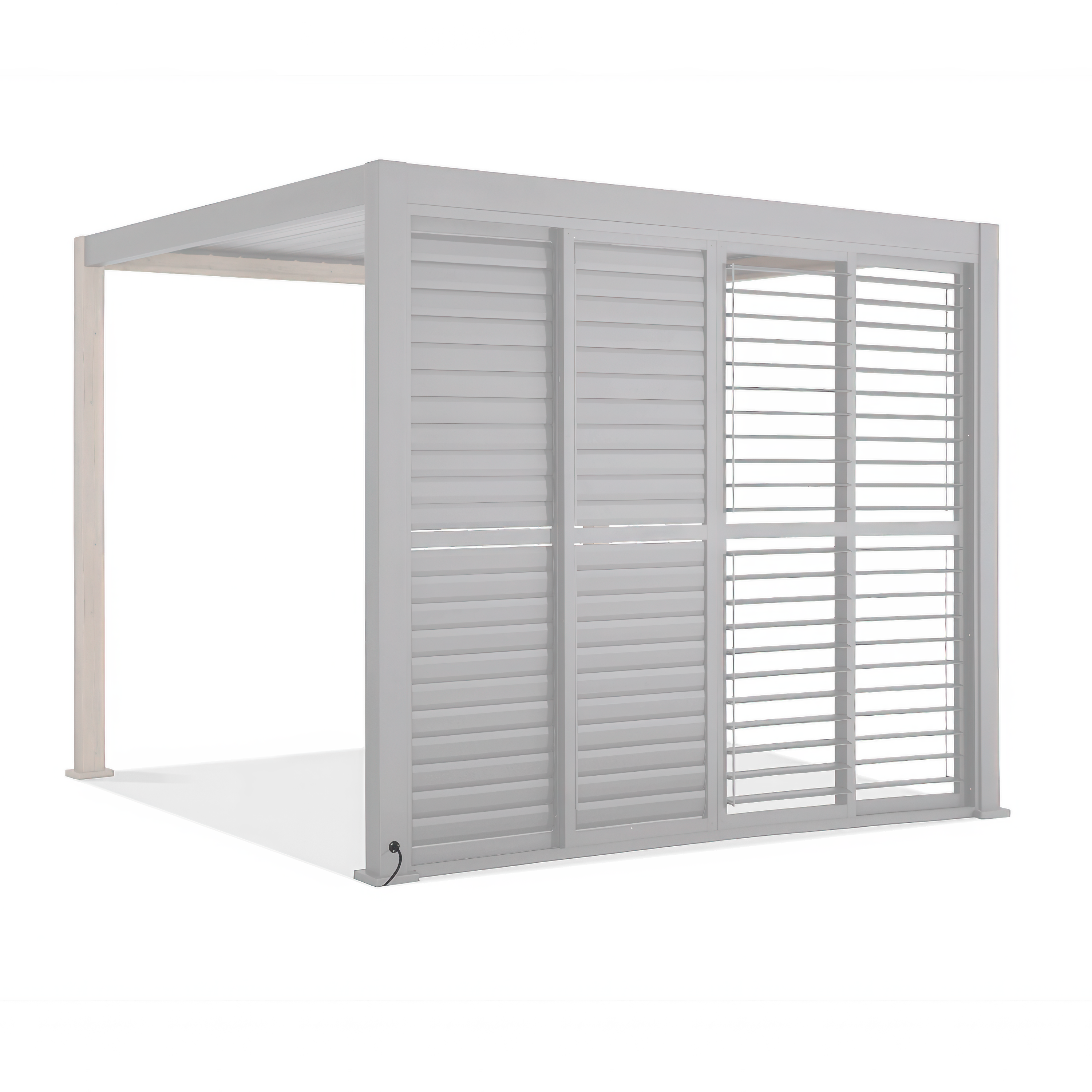 Biele posuvné dvere na pergolu PREMIUM 4 m - GUTROOF