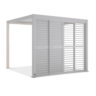 Biele posuvné dvere na pergolu PREMIUM 4 m - GUTROOF