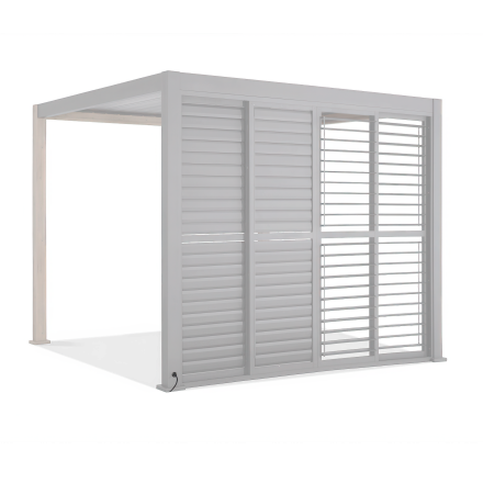 Biele posuvné dvere na pergolu PREMIUM 4 m - GUTROOF