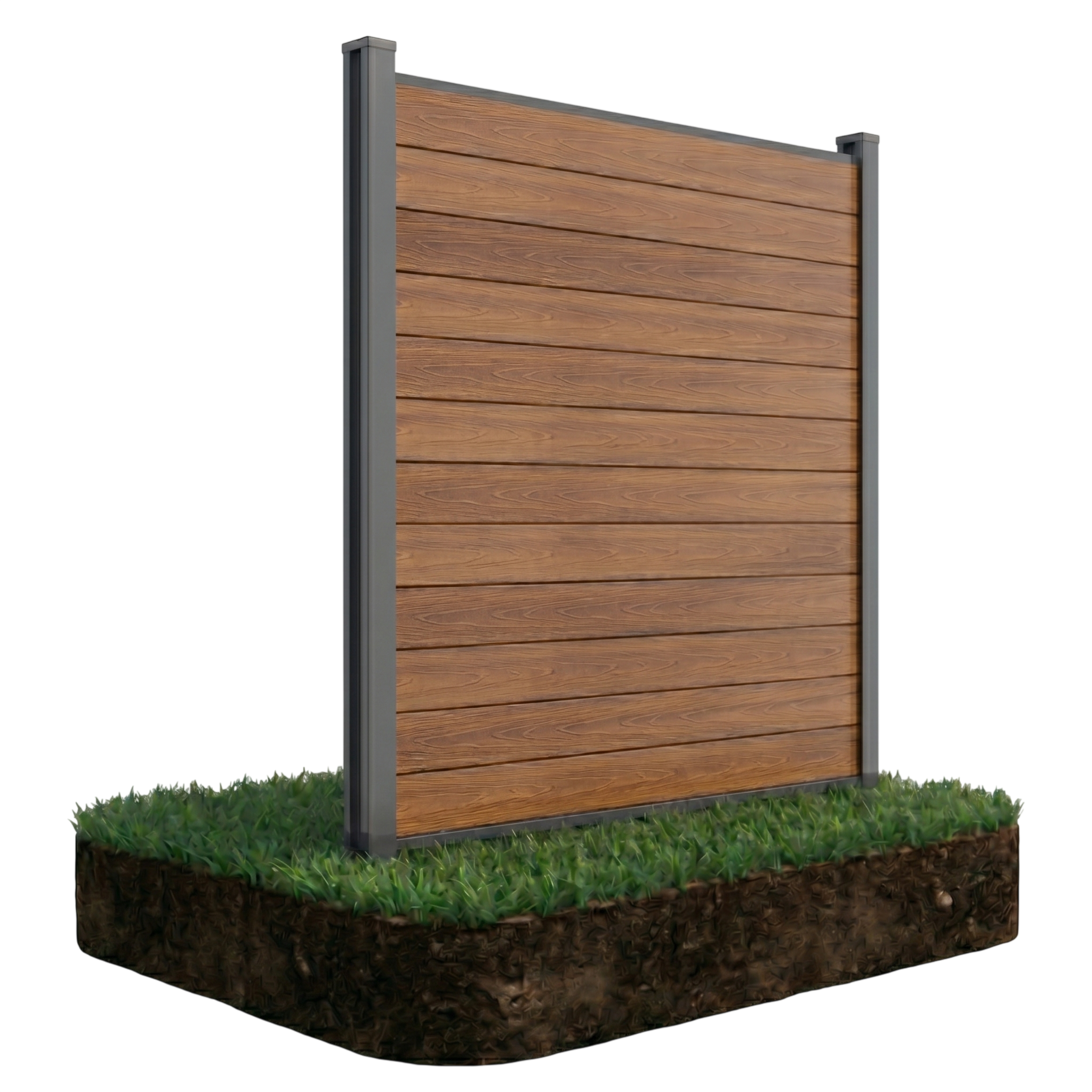 Záhradný plot k mäkkej pôde 1,8 m URBAN Teak - Gutroof