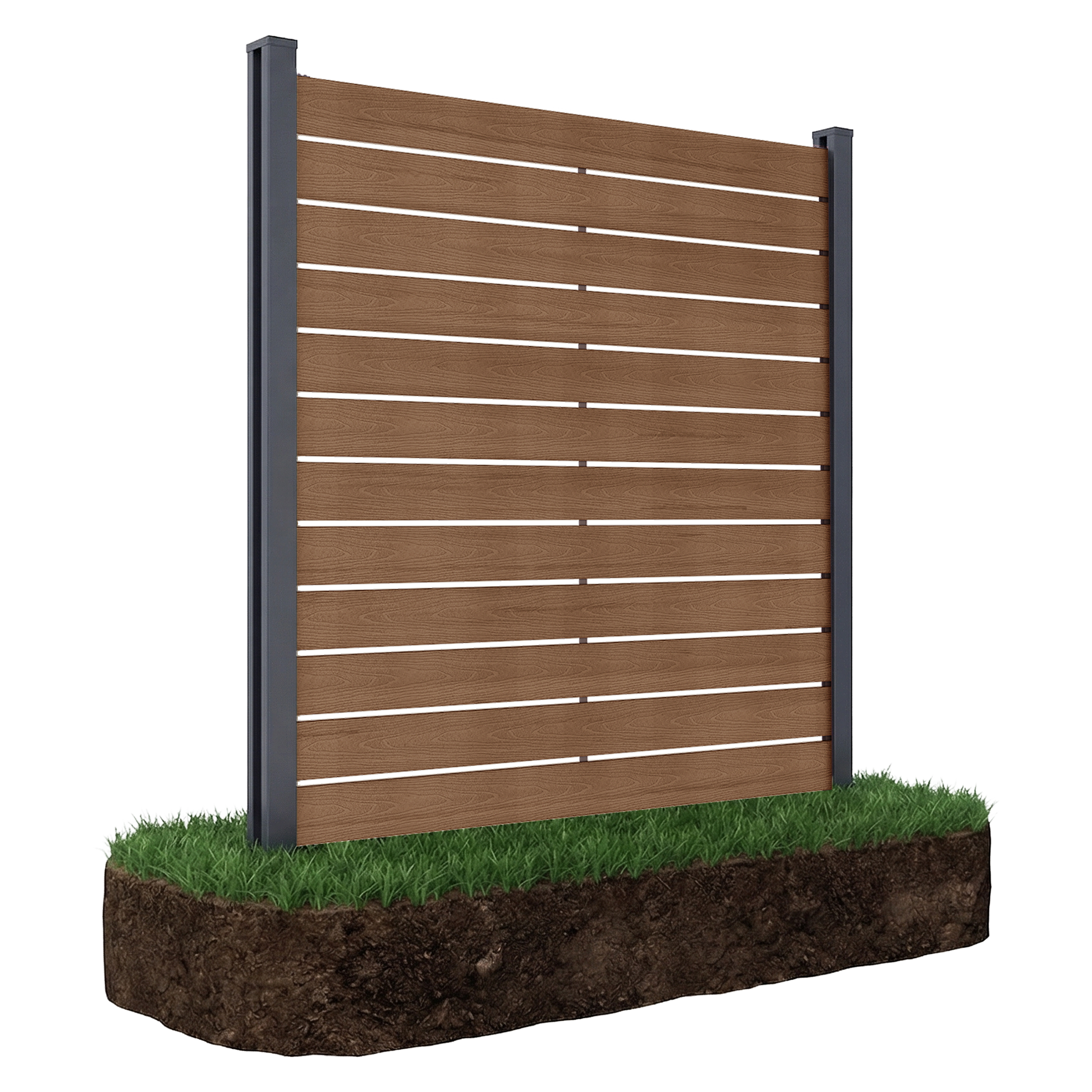 Záhradný plot pre mäkký podklad 1,8 m NEO Teak - Gutroof