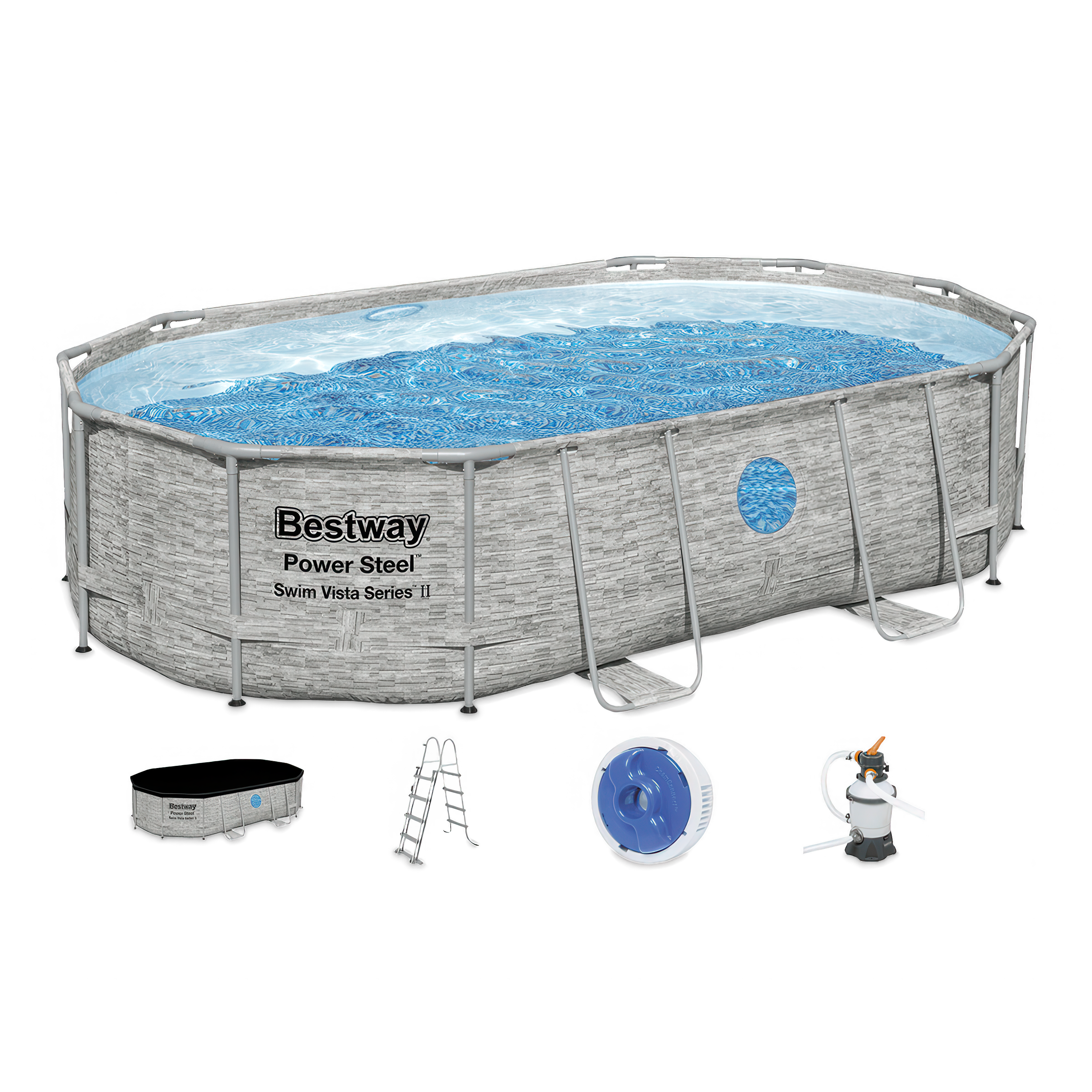Power Steel Swim Pool Vista Series 4,88 x 3 x 1 m - BESTWAY 56946