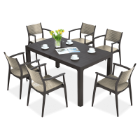 Novussi jedálenský nábytok SEGINUS 6+1 Brown/Desert Brown