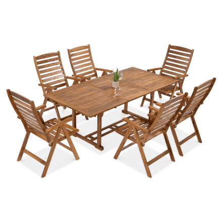 Meble jadalniane drewniane AKADIA DINING 200/6+1 - FOCUS GARDEN