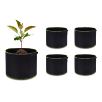 Sada textilných kvetináčov 5 ks Čierna 26L - CULTIVO
