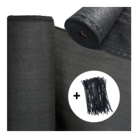 Záhradná tieniaca sieť 1,5x10 m Grafit + upínacie pásky - HARDMAISTER