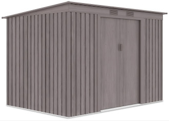 Widok z boku metalowego domku narzędziowego OREGON o wymiarach 261x181cm