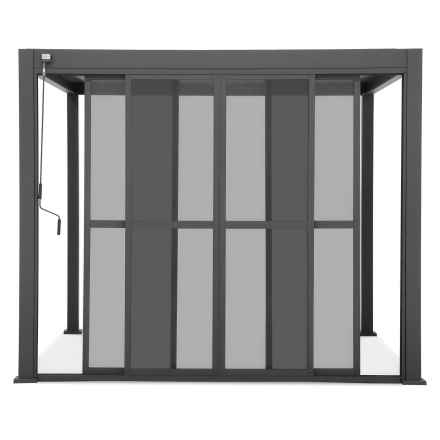 Posuvné polykarbonátové dvere pre pergolu PREMIUM 3 m antracitová farba - GUTROOF