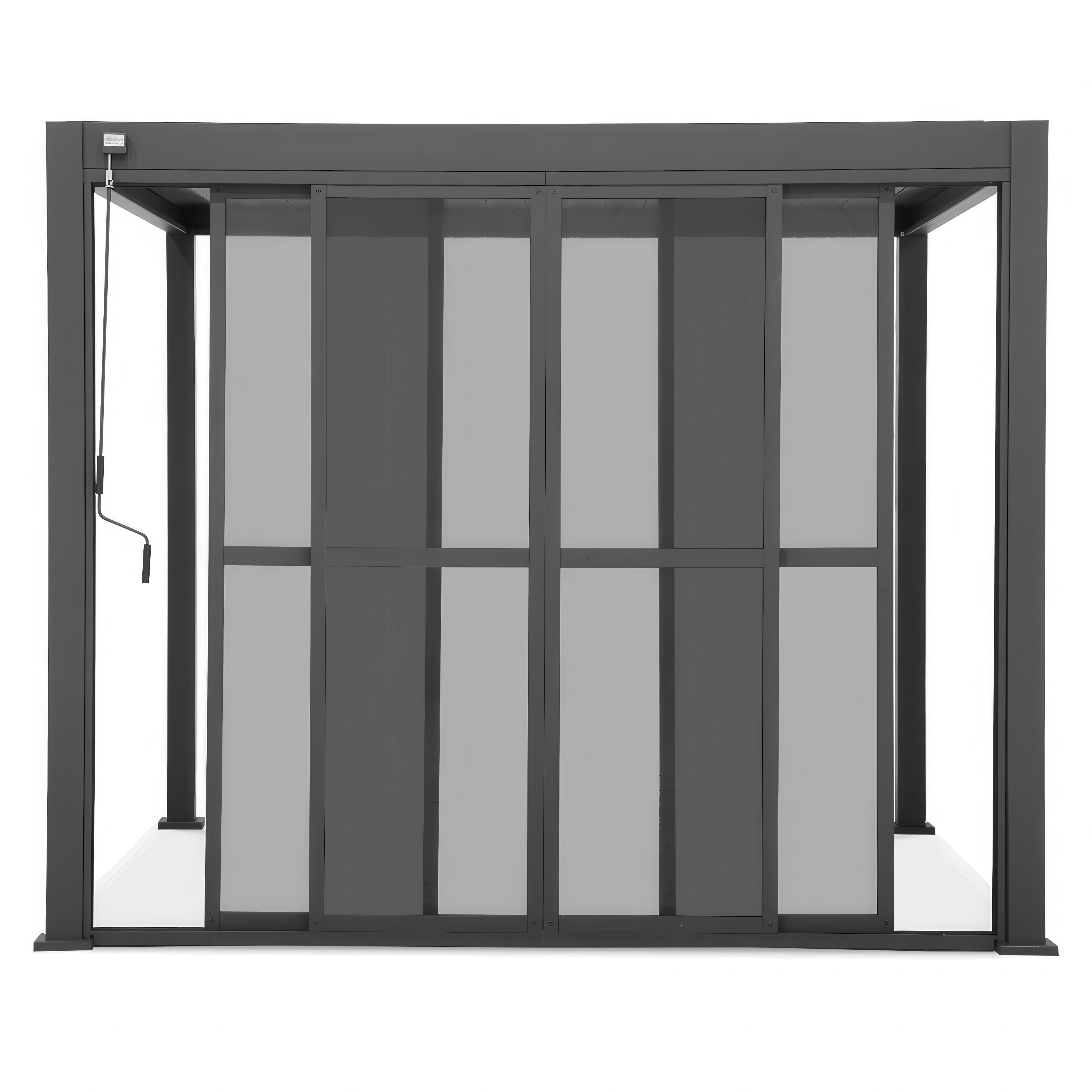 Polykarbonátové posuvné dvere pre 4m antracitovú pergolu PREMIUM - GUTROOF