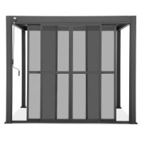 Polykarbonátové posuvné dvere pre 4m antracitovú pergolu PREMIUM - GUTROOF