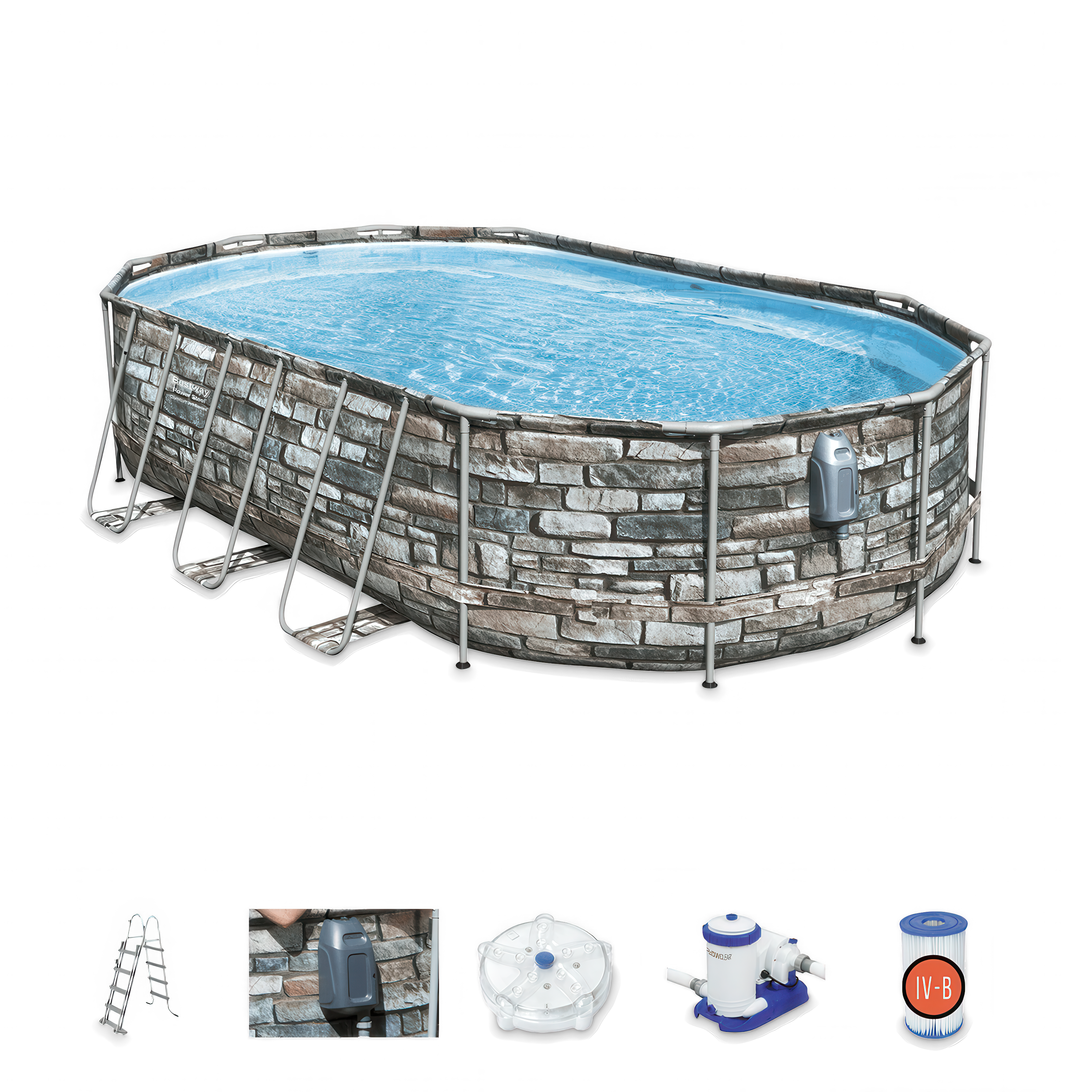 Aranżacja rodziny bawiącej się w basenie ogrodowym