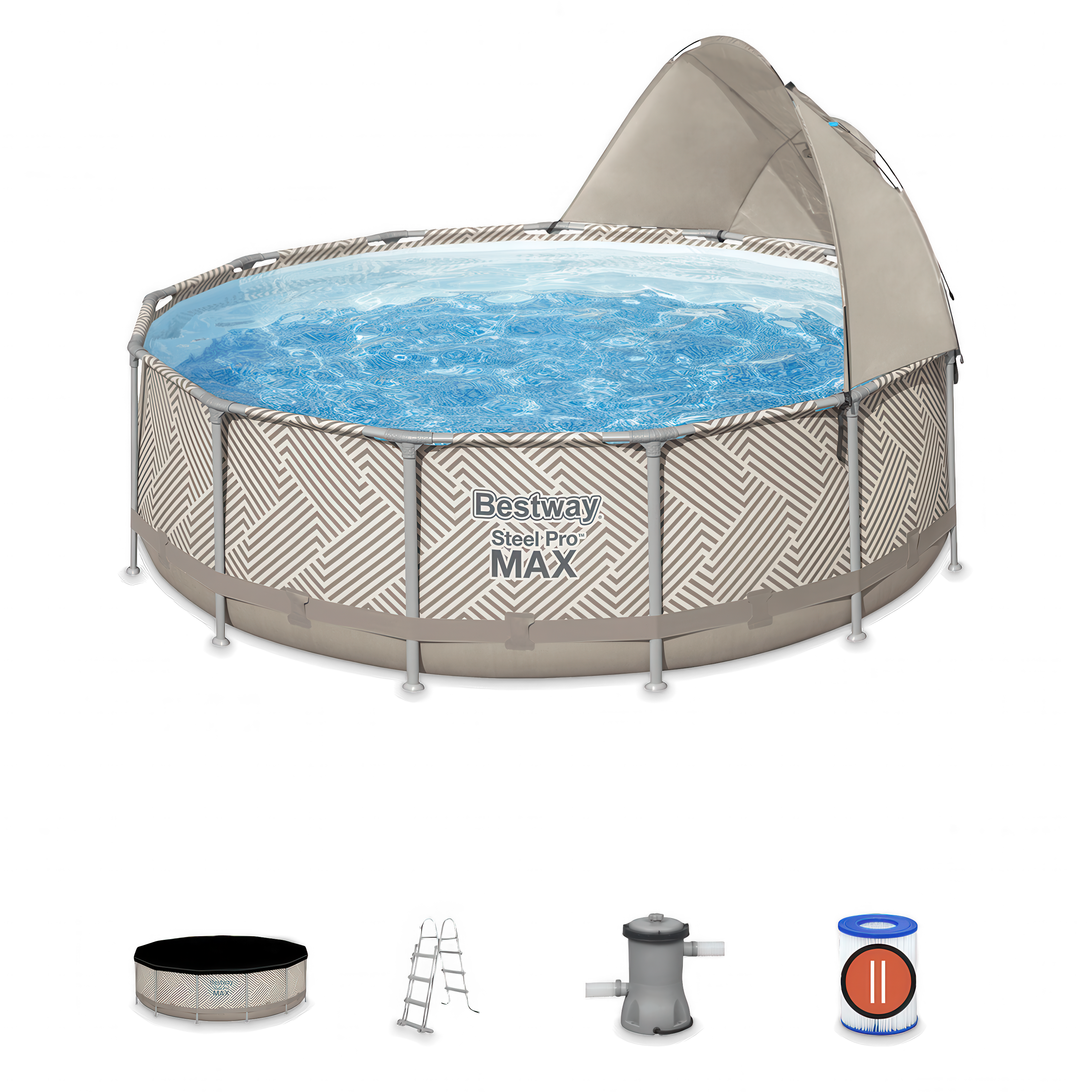 Letnia aranżacja rodziny spędzającej czas w basenie ogrodowym