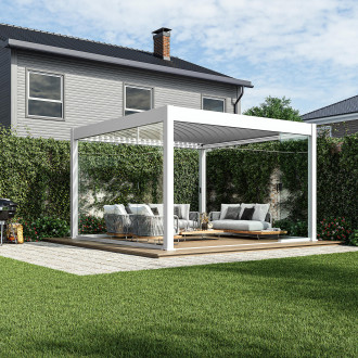 Posuvný sklenený panel k pergole ELEGANCE/DELUXE/FUSION 4m White - Gutroof