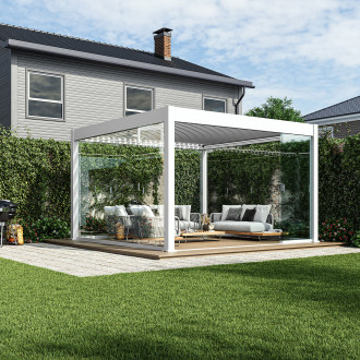 Posuvný sklenený panel k pergole ELEGANCE/DELUXE/FUSION 4m White - Gutroof