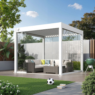 Posuvný sklenený panel pre pergolu ELEGANCE/DELUXE/FUSION 3m White - Gutroof