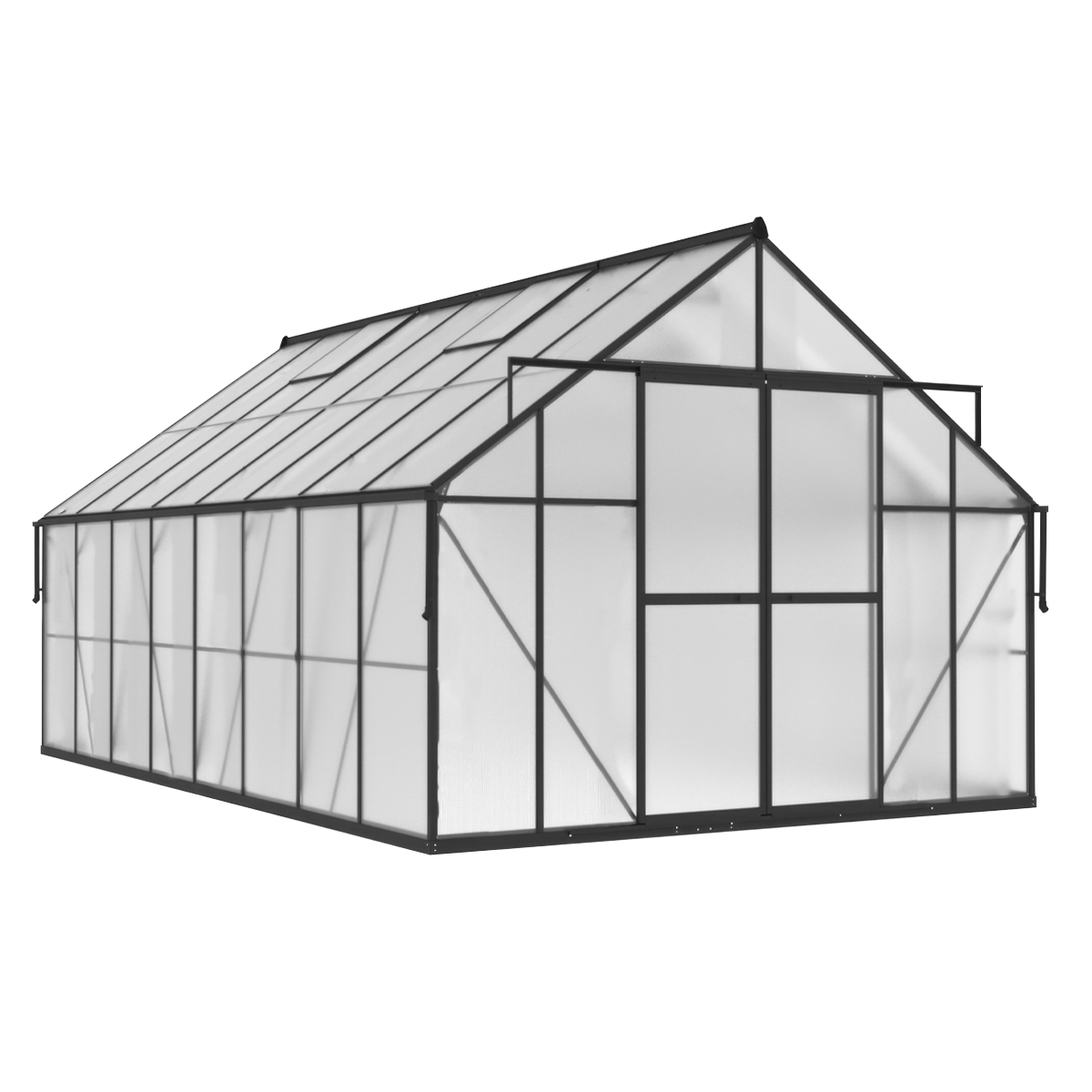 aranżacja szklarni z poliwęglanu "slide in"