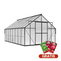 Záhradný skleník z polykarbonátu Slide-In NEW 305x489cm Čierny – Cultivo