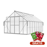 Záhradný skleník vyrobený z polykarbonátu Slide-In NEW 305x489cm Silver - Cultivo