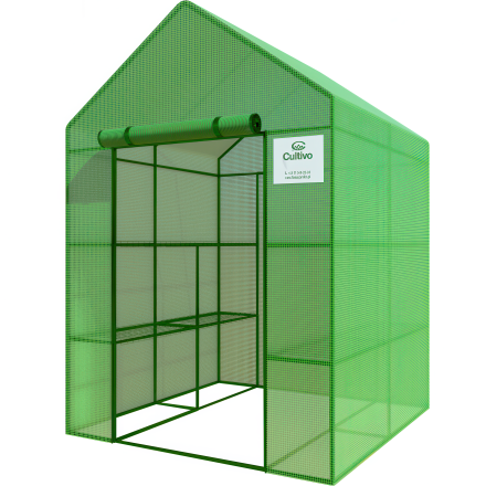 Skleníkové fóliové tunelové regály 8 políc 140x140 Zelená