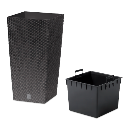 Rato Štvorcový vysoký kvetináč 26x26x50cm umbra - PROSPERPLAST