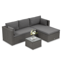 Technorattanová rohová pohovka Lizbona Graphite - FOCUS GARDEN