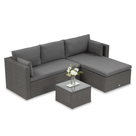 Technorattanová rohová pohovka Lizbona Graphite - FOCUS GARDEN