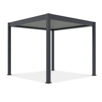 Terasová pergola automatická s LED osvetlením ELEGANCE AUTOMATIC 3x3 antracit/svetlosivá - Gutroof