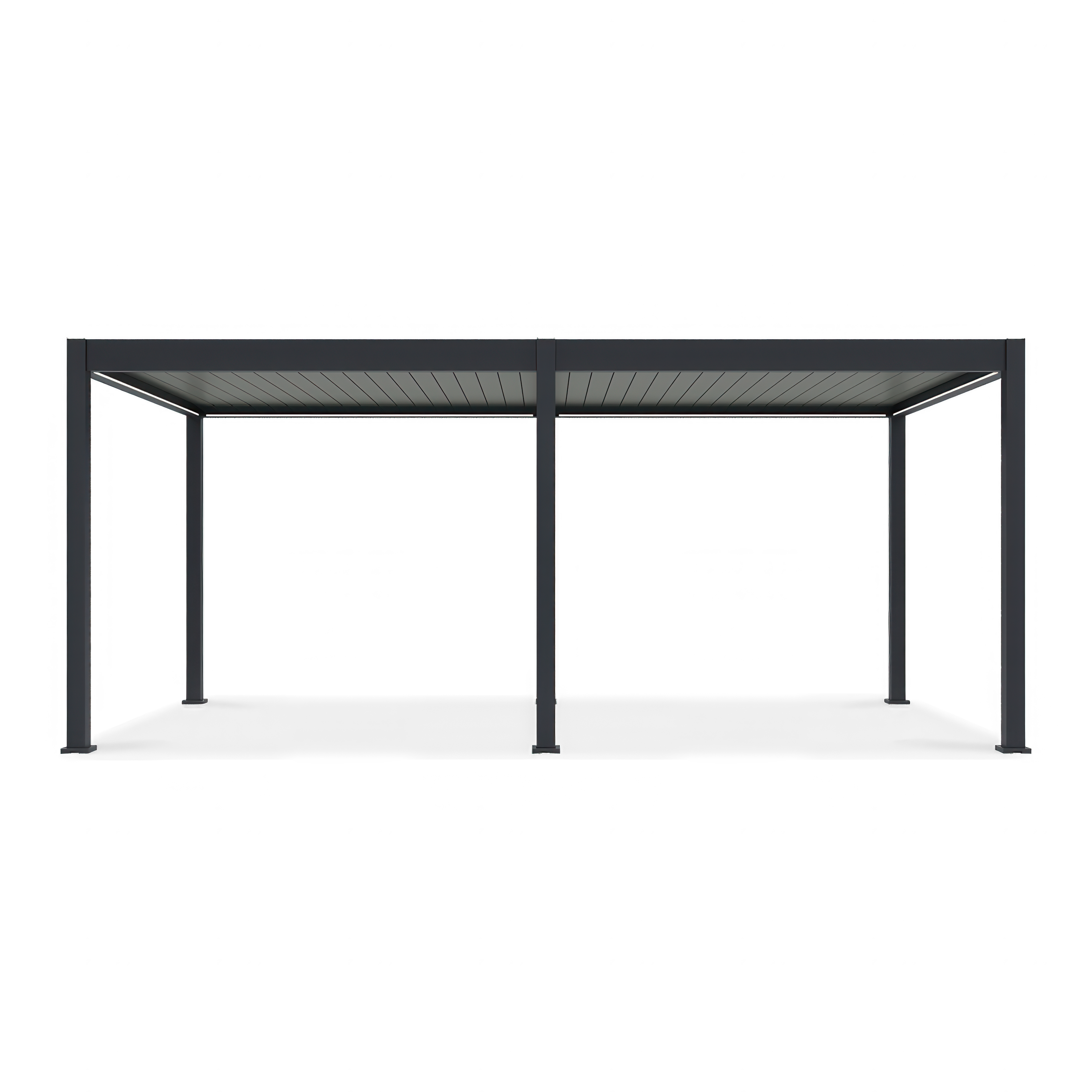 Bioklimatická terasová pergola ELEGANCE AUTOMATIC 3x6 s LED osvetlením antracit/svetlosivá - Gutroof