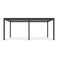 Bioklimatická terasová pergola ELEGANCE AUTOMATIC 3x6 s LED osvetlením antracit/svetlosivá - Gutroof