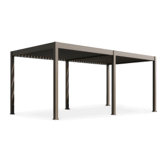Bioklimatická terasová pergola ELEGANCE AUTOMATIC 3x6 s LED osvetlením Taupe - Gutroof