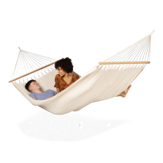 FLORENCIA Latte hojdacia sieť pre dve osoby s tyčou z organickej bavlny - LA SIESTA