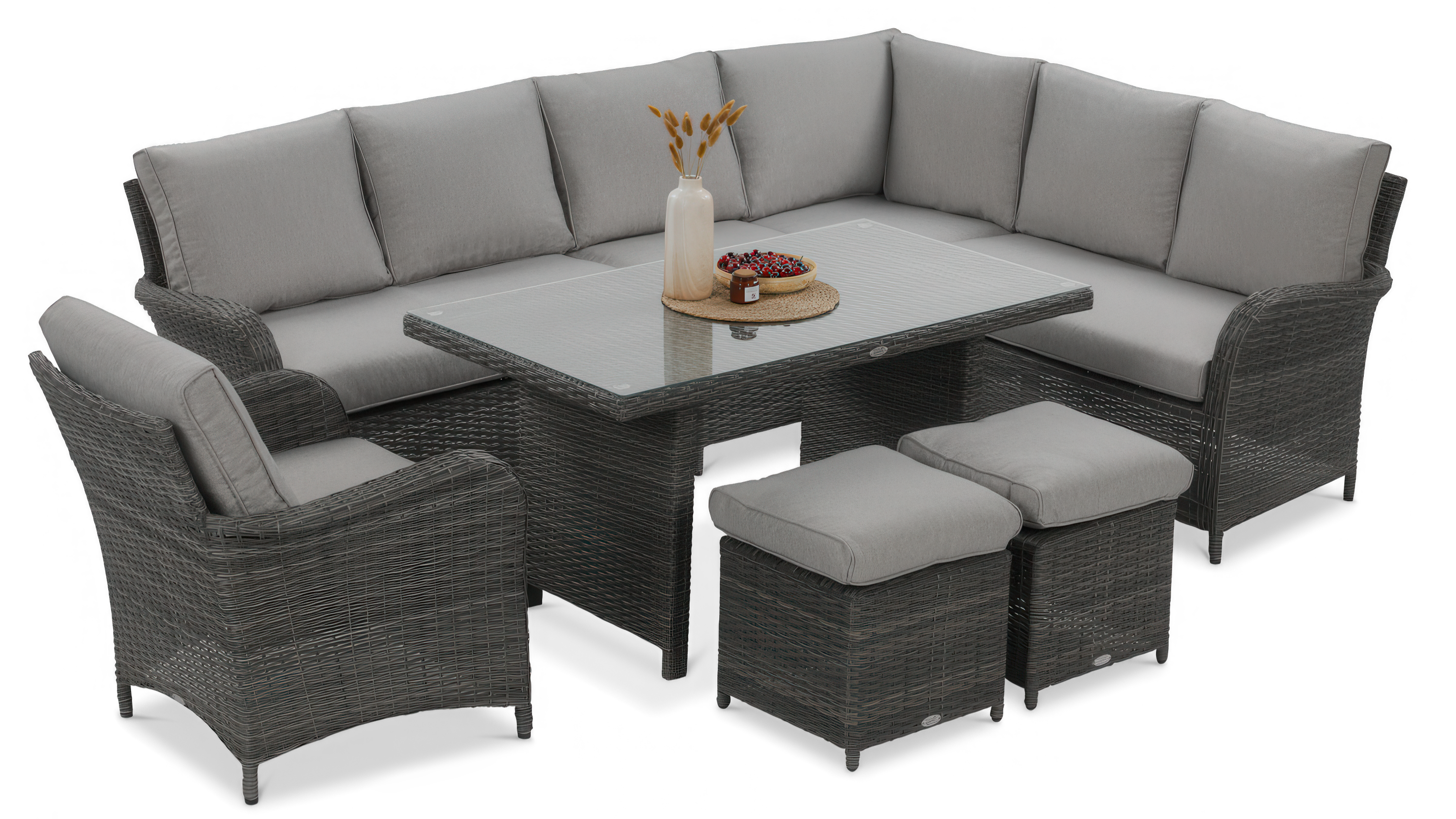 Technorattan rohová zostava VENTURA GRAND Dark Grey